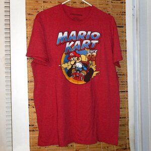 Mario Kart Since 92 Red Short Sleeve Cotton Blend T-shirt * Tag Size: LG